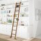 Quiet Glide 8.92 ft. Walnut Sunburst Wheel Brushed Satin Brass Rolling Ladder, 12 ft. Rail QG.210-9WA-12-H.06B - alternate 1