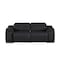Homeroots 80in Black and Silver Leather Power Reclining Loveseat 643818 - alternate 1