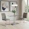 Homeroots 72" Clear And Silver Glass And Metal Pedestal Base Dining Table 555155 - alternate 5