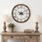 Homeroots 19" Brown Round Modern Farm Wall Clock 376254 - alternate 6