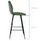 Elama 2 Piece Faux Leather Bar Chair in Green with Metal Legs ELM-799-37B-GRN - alternate 6