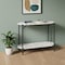 Homeroots 36" White and Black Faux Terrazzo and Steel Oval Console Table With Shelf 668867 - alternate 7