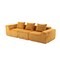 Homeroots 111" Gold Corduroy Modular Ribbed Compression Foam Sofa With Toss Pillows 638096 - alternate 6