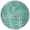 Homeroots 8' Teal Blue Round Ikat Washable Indoor Outdoor Area Rug 577003 - alternate 8