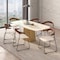 Leisuremod Lyra Collection Modern Chair in Walnut Color back and Taupe Seat, 4PK LCWB-41TP4 - alternate 9