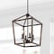 Jonathan Y Oria 13" 4-Light Iron Farmhouse Industrial Lantern LED Pendant, Oil Rubbed Bronze/Faux Wood JYL1322A - alternate 10