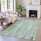 Homeroots 10' X 14' Artichoke Green And Teal Blue Striped Washable Indoor Outdoor Area Rug 631526 - alternate 7