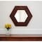 Homeroots 19" Dark Brown Hexagon Solid Wood Framed Accent Mirror 485118 - alternate 7