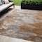Homeroots 5' X 8' Terra Cotta Gray And Silver Abstract Washable Indoor Outdoor Area Rug 582183 - alternate 1