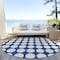 Homeroots 8' Navy Blue And Ivory Round Polka Dot Washable Indoor Outdoor Area Rug 595255 - alternate 8