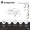 Kingston Brass 57" Cast Iron Oval Single Slipper Clawfoot Tub, No Faucet Drillings, White/Brushed Brass VCTND5728NT7 - alternate 2