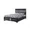 Homeroots Black Gray and Silver Faux Crystal Bling Wood King Bed Frame With Two Drawers 347070 - alternate 1