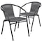 Flash Furniture Lila  Gray Rattan Indoor-Outdoor Restaurant Stack Chair, PK2 2-TLH-037-GY-GG - alternate 1