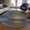 Homeroots 8' Blue Brown And Sky Blue Round Striped Washable Indoor Outdoor Area Rug 577982 - alternate 6