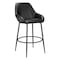 Homeroots Set of Two 30" Black Faux Leather And Steel Bar Height Bar Chairs 555754 - alternate 8