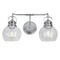 Jonathan Y Shirley 17.5" 2-Light Farmhouse Industrial Metal LED Vanity Light w/Seeded Glass Globe Shades, Chrome JYL7404A - alternate 1