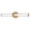 Vaxcel Division 1-Light Bright Gold Bath Bar Vanity Fixture, Clear Ribbed Glass W0553 - alternate 1