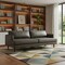 Homeroots 76" Black Leather Sofa With Brown Legs 640995 - alternate 5