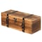 Vintiquewise Vintage Wooden Wine Single Bottle Holder Gift Box with Decorative Brass Accents QI004867 - alternate 1