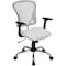 Flash Furniture Task Chair, 18" to 22", Fixed Arms, White H-8369F-WHT-GG - alternate 1