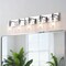Jonathan Y Irving 36" 5-Light Seeded Glass/Iron Modern Contemporary LED Vanity Light, Chrome JYL7620C - alternate 11