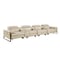 Homeroots 169" Beige Top Grain Leather Reclining Metal USB Sofa 720351 - alternate 8
