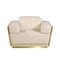 Homeroots 47" Beige and Gold Italian Leather Club Chair 551604 - alternate 8