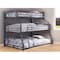 Homeroots 62" X 83" X 74" Gunmetal Metal Triple Bunk Bed  Twinfullqueen 347194 - alternate 5