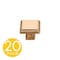 Sapphire Accent Series 1 in. Modern Gold Square Cabinet Hardware Knob, 20PK SP-1071-K-BRA-20 - alternate 1