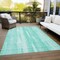 Homeroots 10' X 14' Aqua Teal Blue And Ivory Botanical Leaves Washable Indoor Outdoor Area Rug 581965 - alternate 9