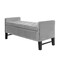 Homeroots 50" Light Gray and Black Upholstered Velvet Bench with Flip top 530655 - alternate 8