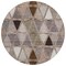 Homeroots 8' Brown Beige And Khaki Round Geometric Washable Indoor Outdoor Area Rug 583018 - alternate 7