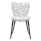 Homeroots Set of Two White and Black Upholstered Faux Shearling Dining Side Chairs 571485 - alternate 8
