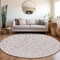Homeroots 8' Lavender And Ivory Round Damask Washable Indoor Outdoor Area Rug 595165 - alternate 8