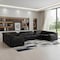 Homeroots Black Italian Leather Power Reclining U Shaped Eight Piece Corner Sectional With Console 632569 - alternate 12