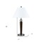 Homeroots 29" Nickel Metal Two Light Geometric USB Table Lamp With White Empire Shade 524759 - alternate 4