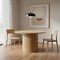 Homeroots 47" Natural Wood Pedestal Base Round Top Dining Table 633118 - alternate 5