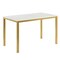 Homeroots 47" White and Gold Faux Marble and Metal Dining Table 568197 - alternate 1