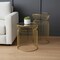 Homeroots Set of Two Clear and Gold Tempered Glass and Metal Wire Round Drum End Tables, 2PK 605374 - alternate 9