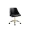 Homeroots Black and Gold Faux Leather Adjustable Height Swivel Rolling Office Chair 554022 - alternate 1