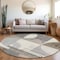 Homeroots 8' Taupe Gray And Ivory Round Geometric Washable Indoor Outdoor Area Rug 618000 - alternate 7