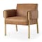 Homeroots 30" Brown and Natural Faux Leather and Solid Wood Arm Chair 606018 - alternate 4