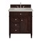 James Martin Vanities Brittany 30" Single Vanity, Burnished Mahogany, w/ 3 CM Siberian Silestone Top 650-V30-BNM-3SFR - alternate 1