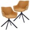 Leisuremod Markley Swivel Leather Dining Arm Chair with Iron Legs, 2PK ESCBL-26-BR2 - alternate 1