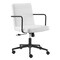 Homeroots White and Black Steel and Faux Leather Adjustable Swivel Rolling Office Chair 544968 - alternate 9