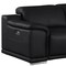 Homeroots 107" Black Top Grain Leather Reclining USB Sofa 643696 - alternate 4