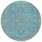 Homeroots 8' Aqua And Teal Blue Round Medallion Washable Indoor Outdoor Area Rug 616258 - alternate 5
