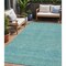 Homeroots 5' X 8' Aqua And Teal Blue Striped Washable Indoor Outdoor Area Rug 615645 - alternate 1