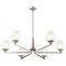 Nuvo Lune, 6 Light Chandelier, Brushed Nickel Finish, Etched White Glass 60/8226 - alternate 6