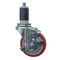 Service Caster 4'' SS Red Poly Swivel 7/8'' Expanding Stem Caster with Brake SCC-SSEX20S414-PPUB-RED-TLB-78 - alternate 1
